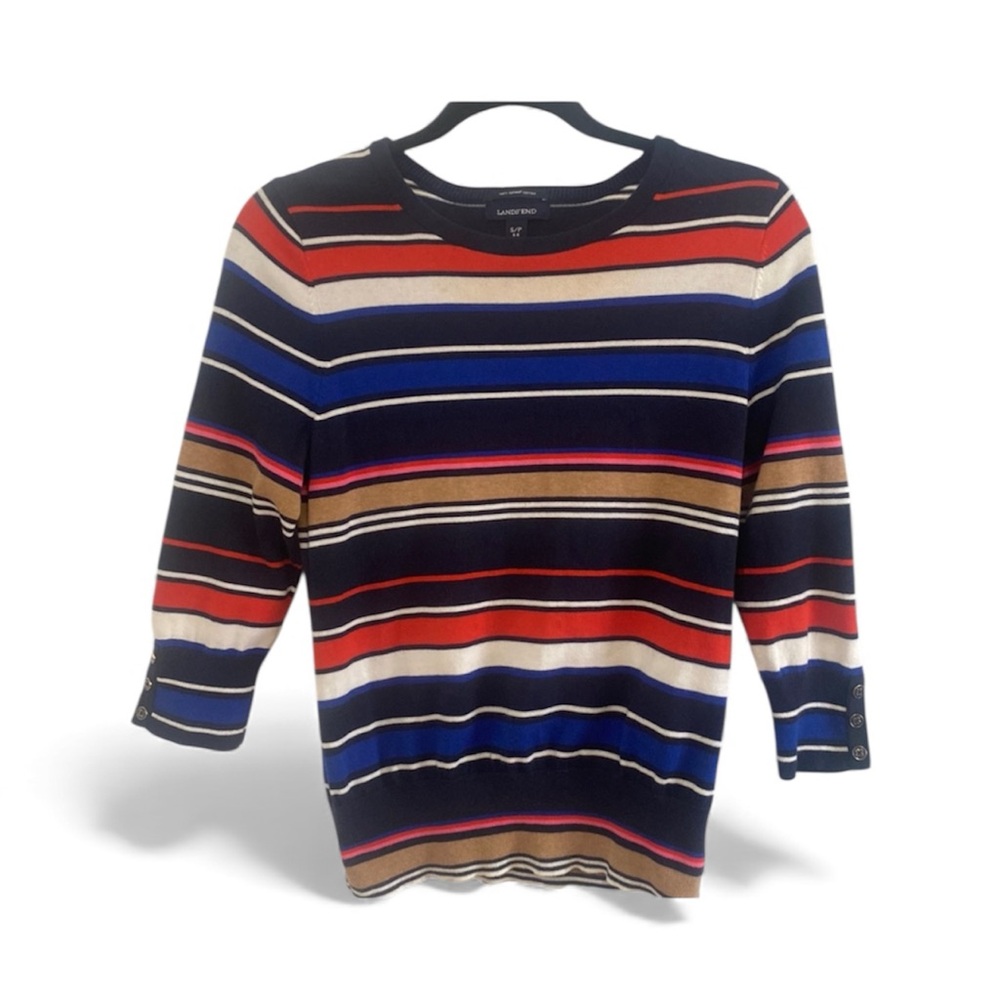 Lands end nautical sweater. 100% cotton. size small